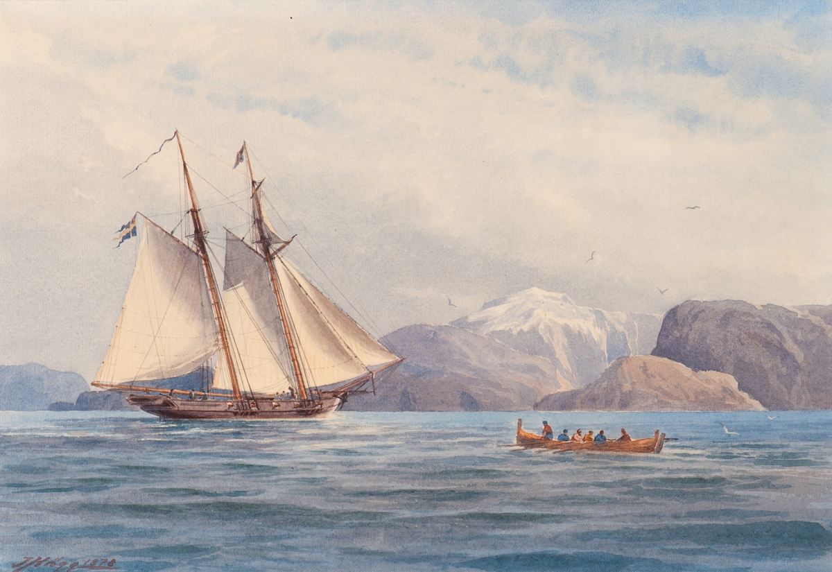 Svenska örlogsskonerten L'Aigle utanför Norges kust 1860.
