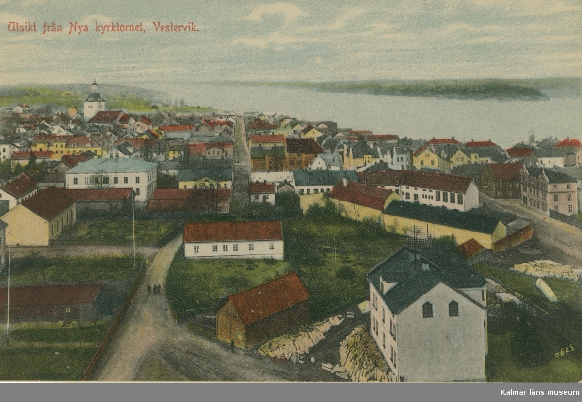 Utsikt från nya kyrktornet i Västervik.