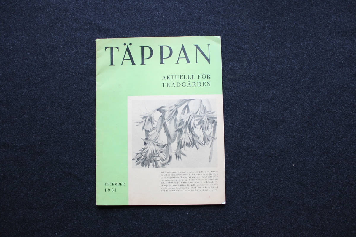Tidningen Täppan Olika trädgårdsartiklar med svartvita bilder. Tryckt i Lund 1951