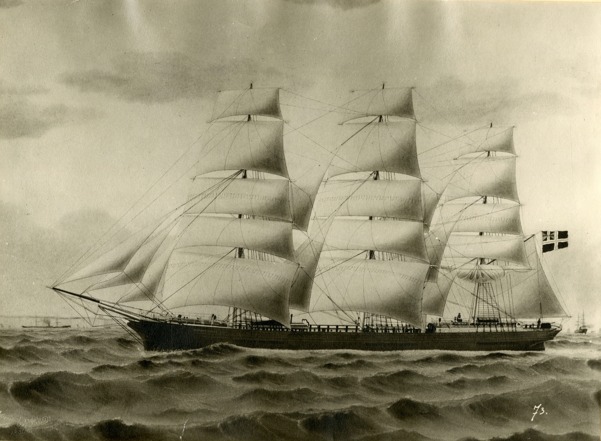Bark 'Beatrice Lines' (ex britisk 'Christiana Thomson')(b. 1866, Walter Hood & Co., Aberdeen, Skottland).