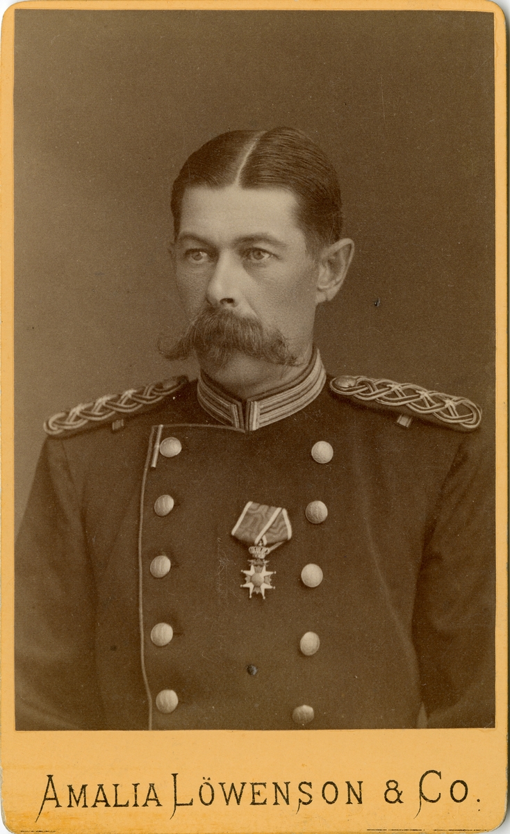 Porträtt av Gustaf Werner von Schwerin, kapten vid Västmanlands regemente I 18.

Se även bild AMA.0002345 och AMA.0008509.