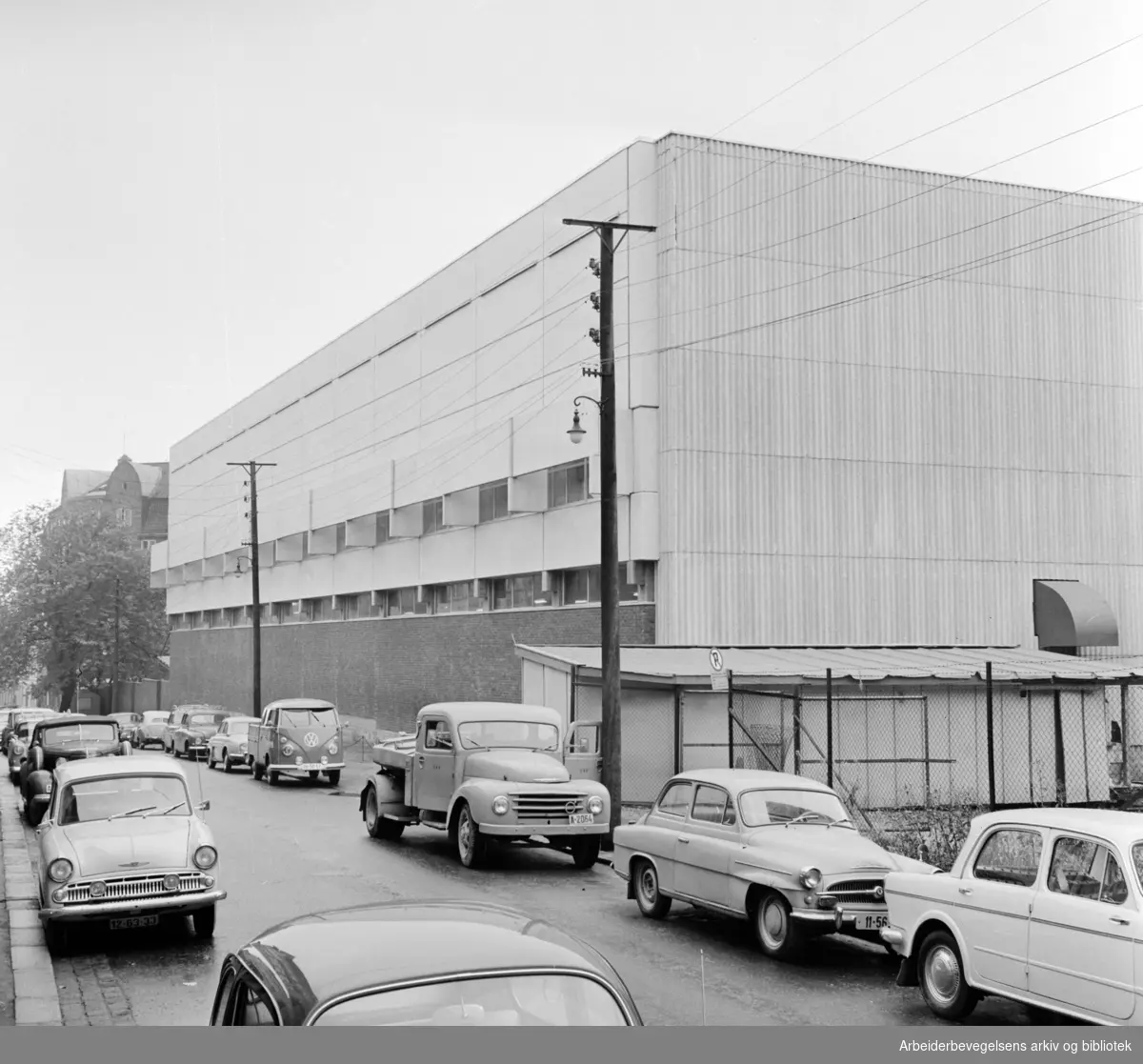 Rodeløkka. Freia-lageret er ferdig bygget. Oktober 1965