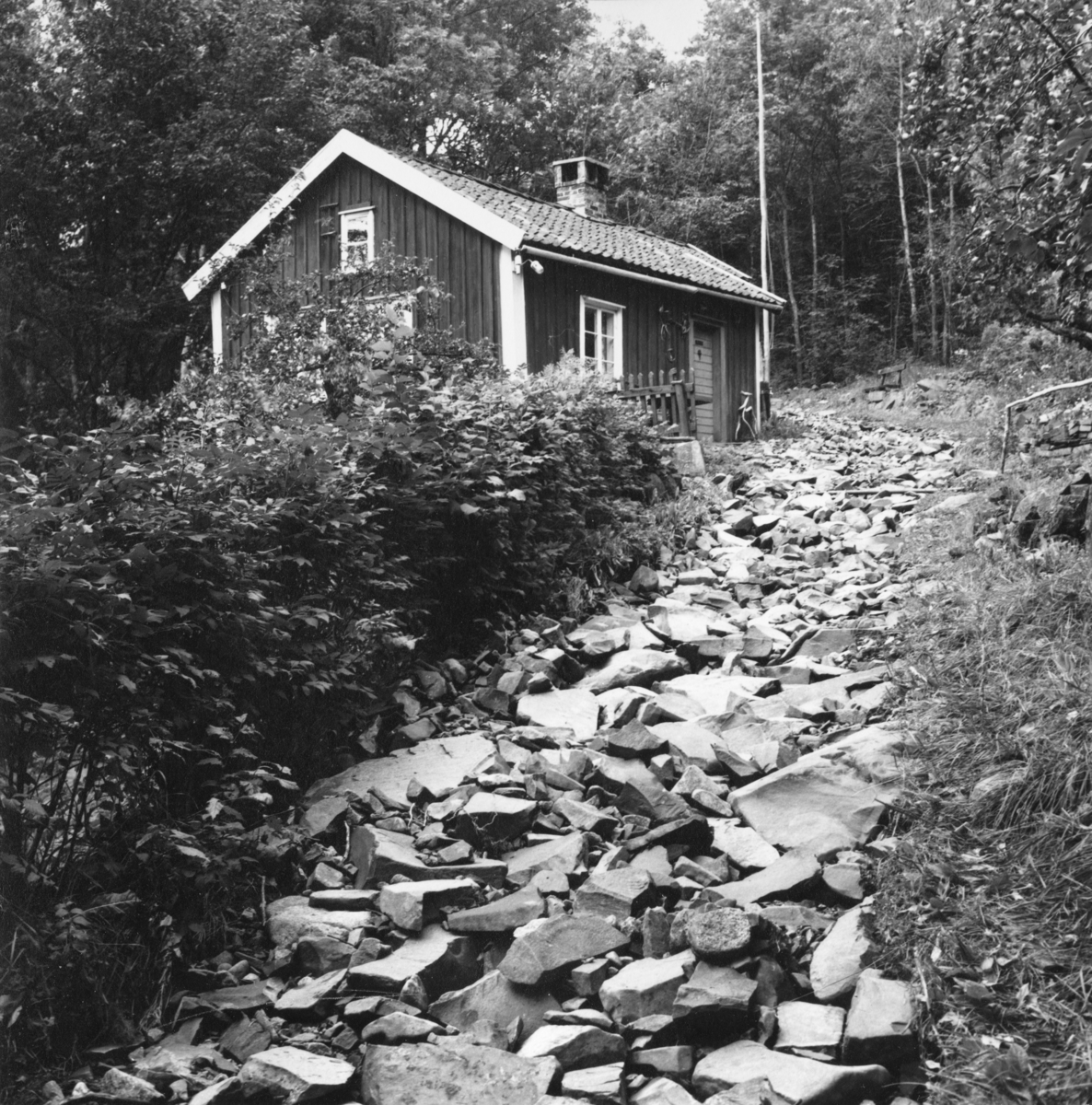 Västra Tunhem. Efter ovädret 9 augusti 1960.