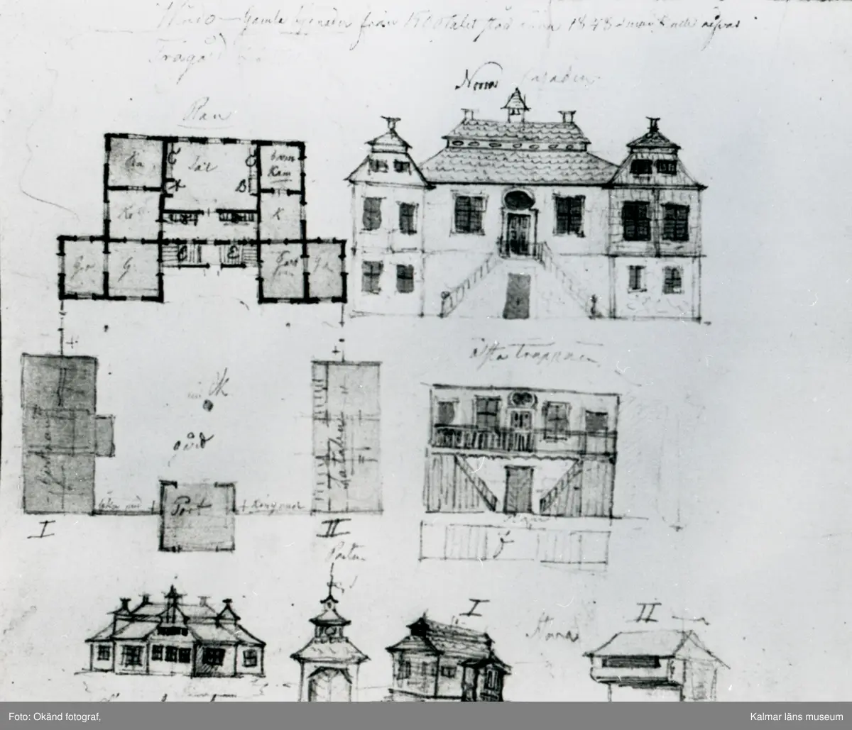 Ritning över gamla byggnaden från 1500-talet. - Kalmar läns museum ...