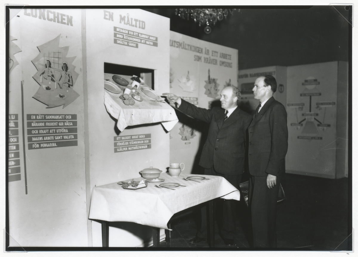 Utställning 1942-01-19.

Ex på skärmtext "Matsmältning är ett arbete som kräver omsorg"