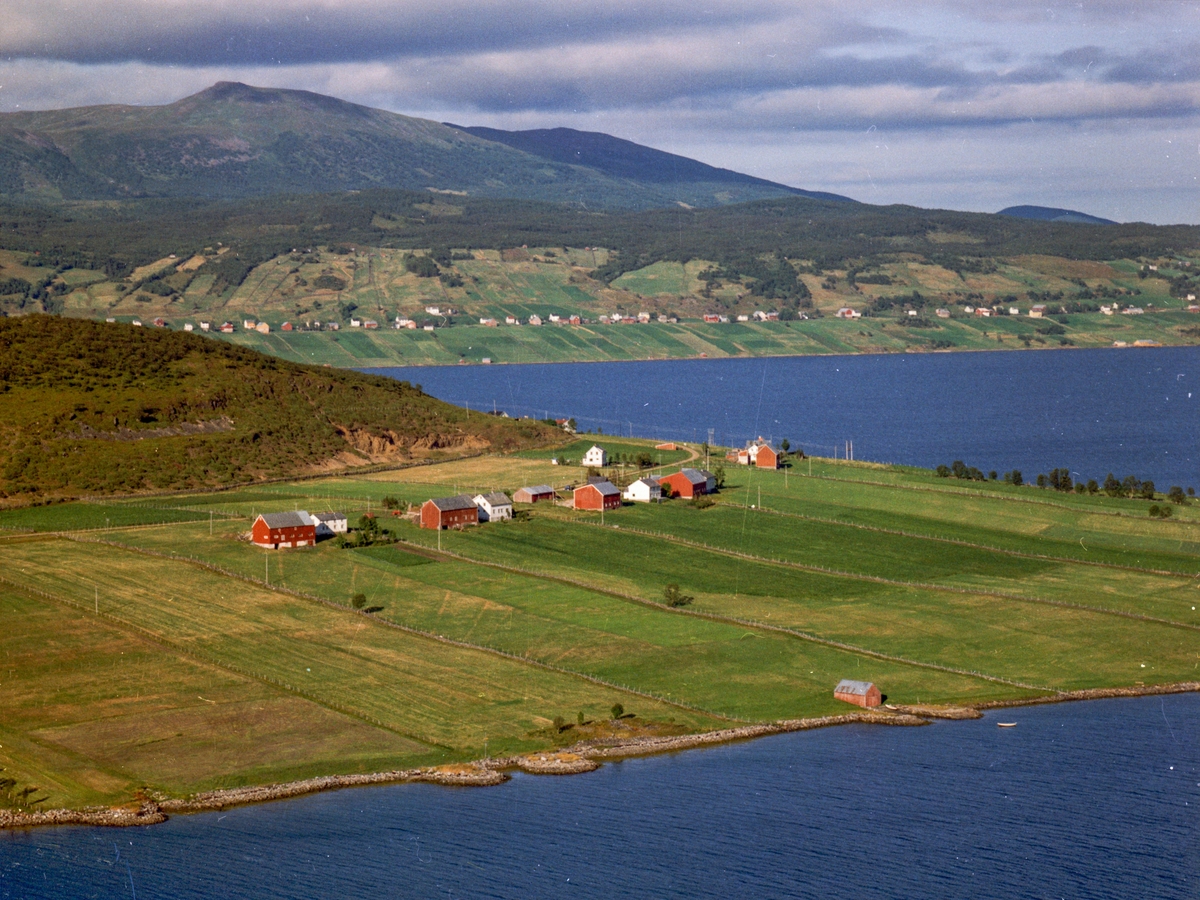 Flyfoto fra Hundstad på Kveøya.