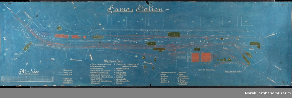 Plan over Hamar station ca 1900