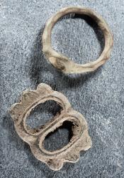 Arkeologisk materiale fra Råde i Østfold, ring og beltespenn