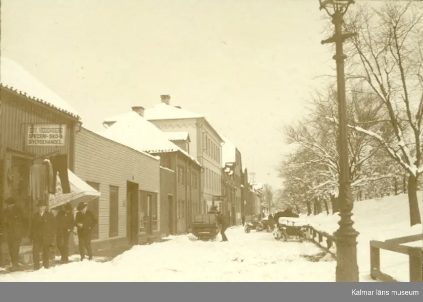 Södra vallgatan en vinter i början av 1900-talet.