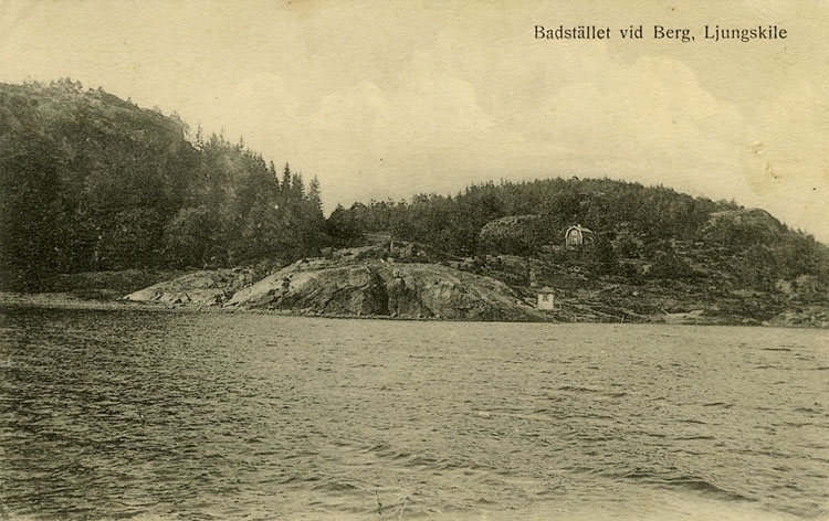 Enligt Bengt Lundins noteringar: "Badstället vid Berg, Ljungskile".