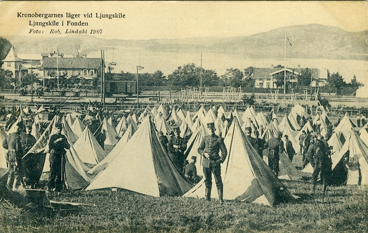 Enligt Bengt Lundins noteringar: "Kronobergarnas läger vid Ljungskile".