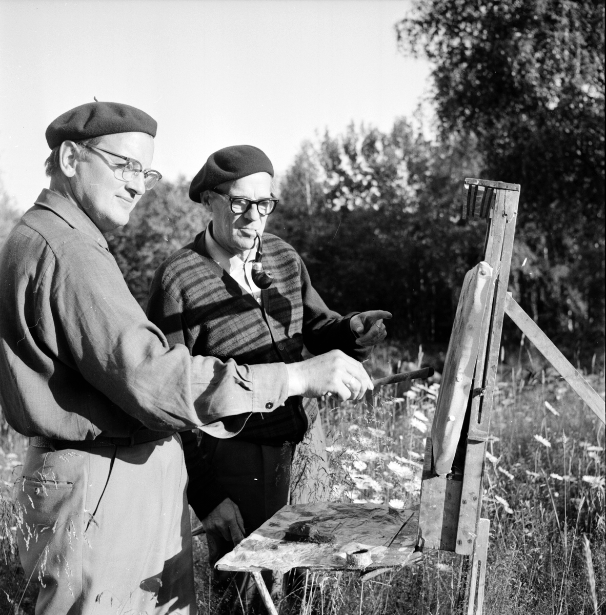 Olovsfors,
Målarkolonin hos Lisa Jonsson, Fritiof Strandberg, Erik Lövgren,
22 Juli 1965