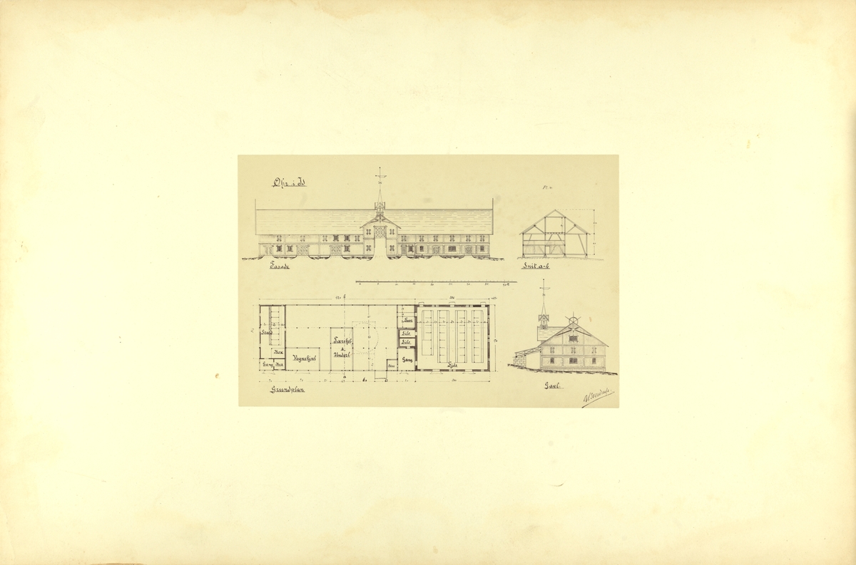 Plantegning av en gård.