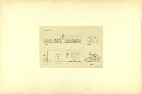 Plantegning av en gård.