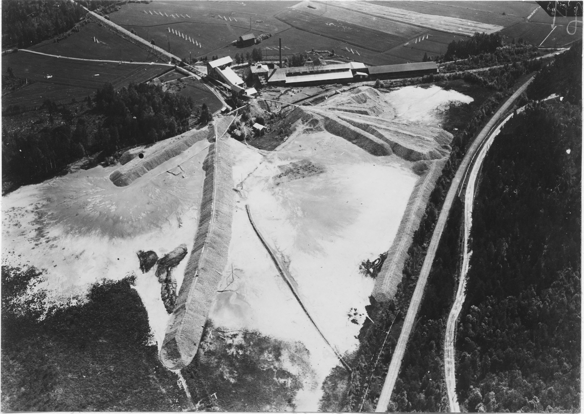 Flygfotografi över Norbergs gruvfält. Varp.