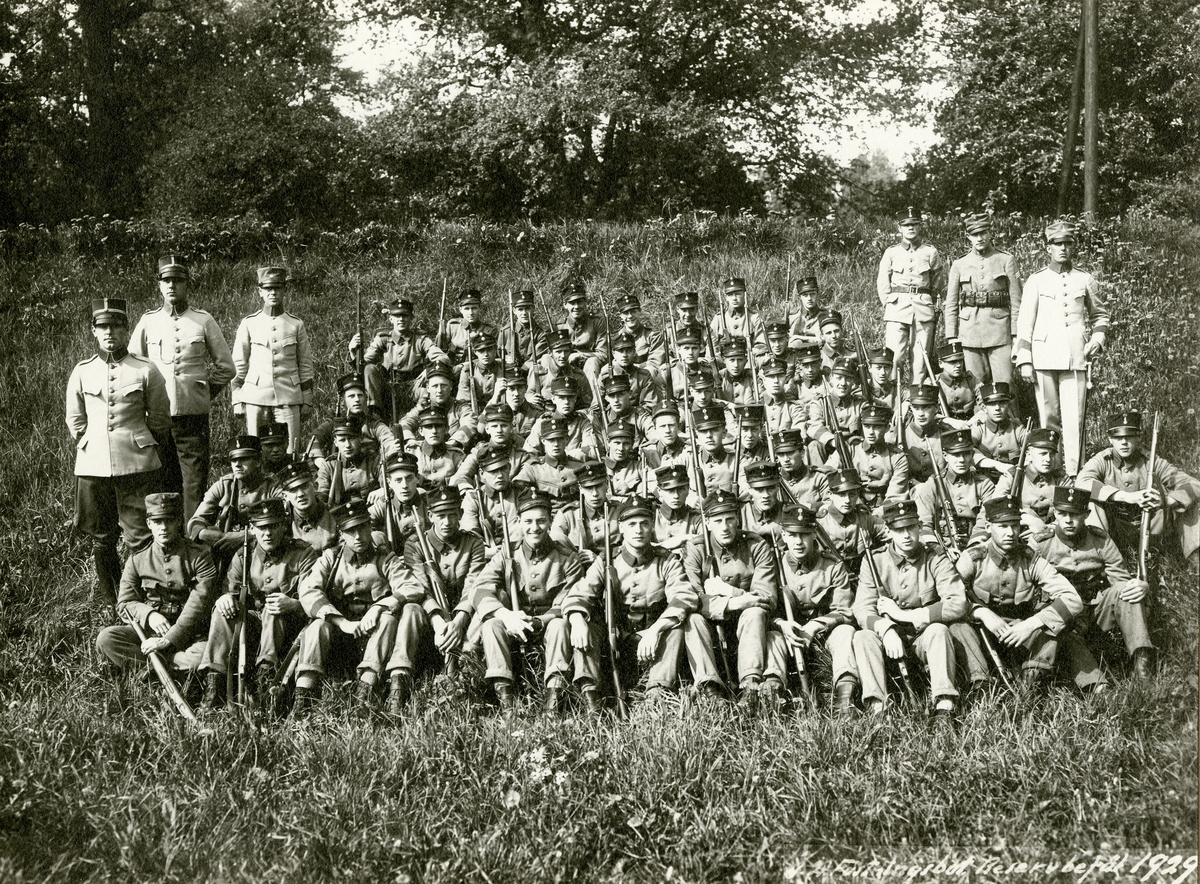 Reservbefälsskolan vid Göta livgardes I 2 fästningsbataljon, Oskar-Fredriksborg 1929.