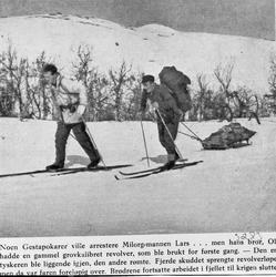 Menn med ski og pulk