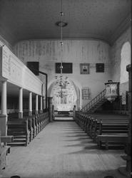 Stiklestad kirke fra kirkerommet, fotografert før 1930.