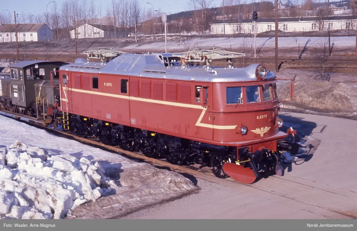 Elektrisk lokomotiv El 8 2070 etter hovedrevisjon, foto på Verkstedet Grorud
