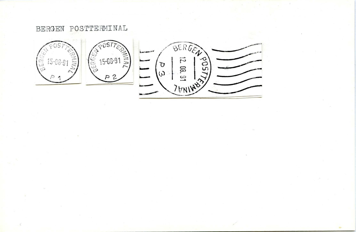 Stempelkatalog, Bergen postkontor. Bergen postterminal. Bergen kommune. Hordaland fylke. 