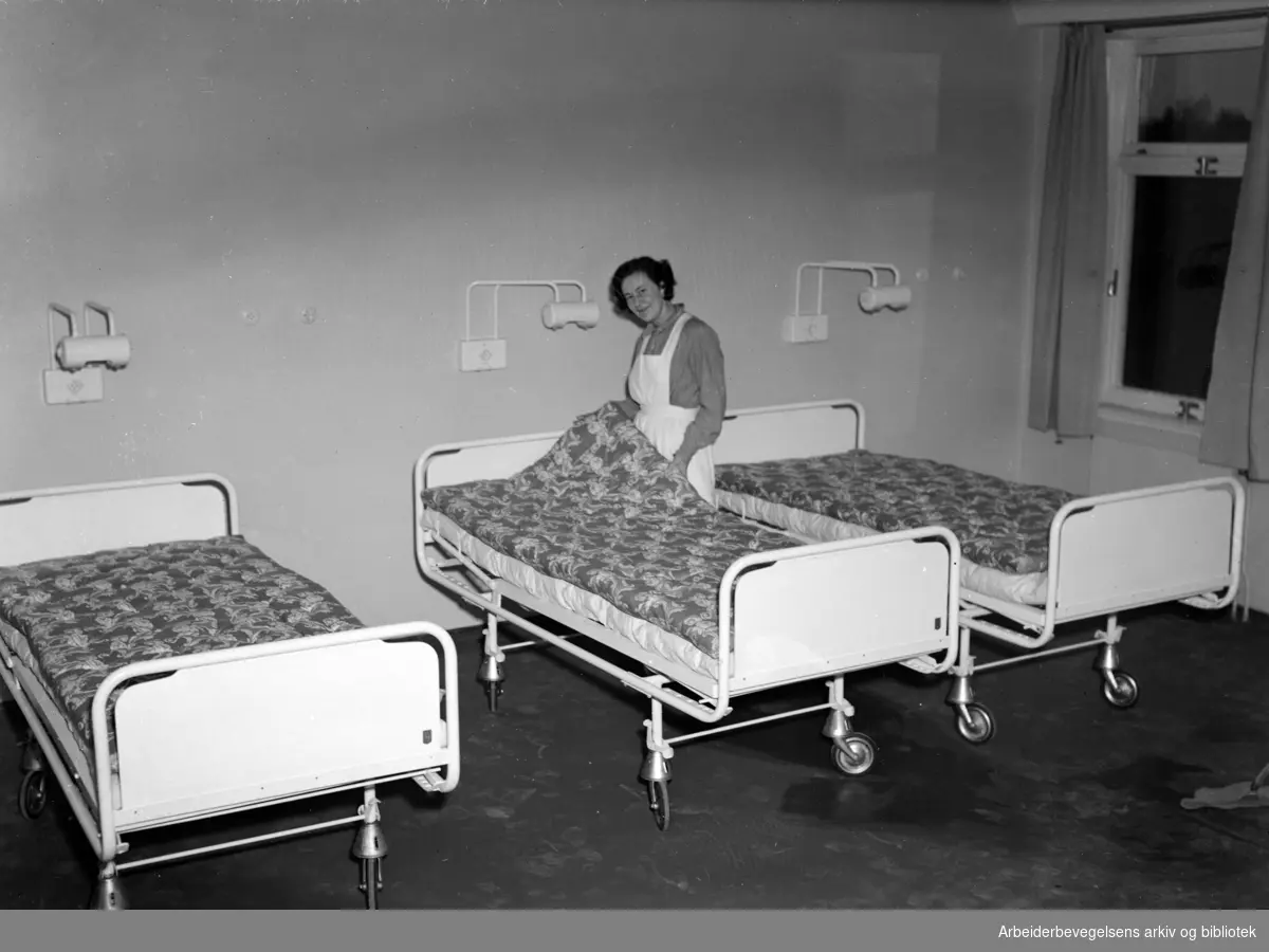 Ullevål sykehus. Pleiehjem for eldre. November 1952