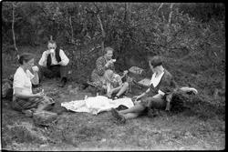 På tur i Gausdalfjellet august 1939. Personene fra venstre: 