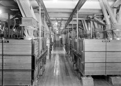 Interiør fra hvete- og rugmøllen ved I. C. Piene & Søn i Buv