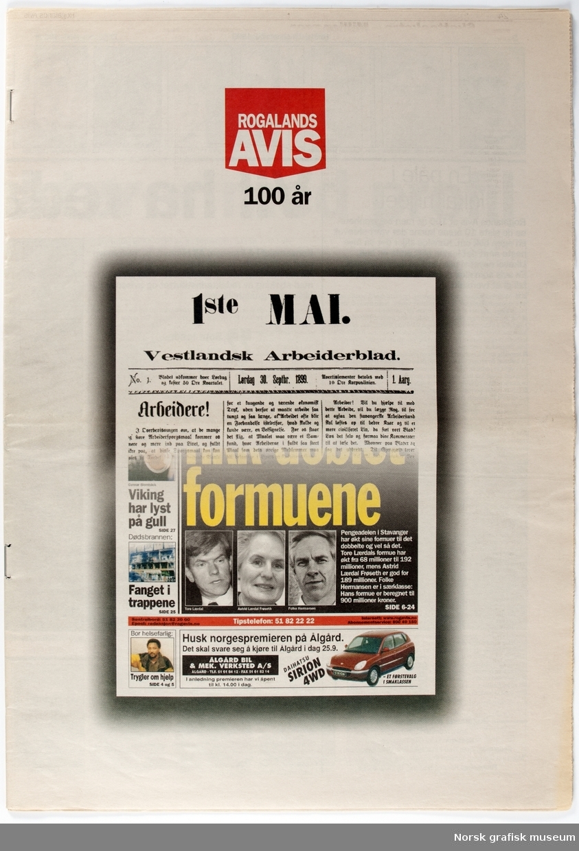Rogalands Avis 100 år: Lørdag 25. september 1999