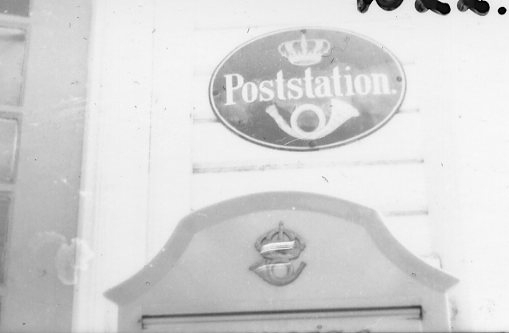 Poststation, skylt.