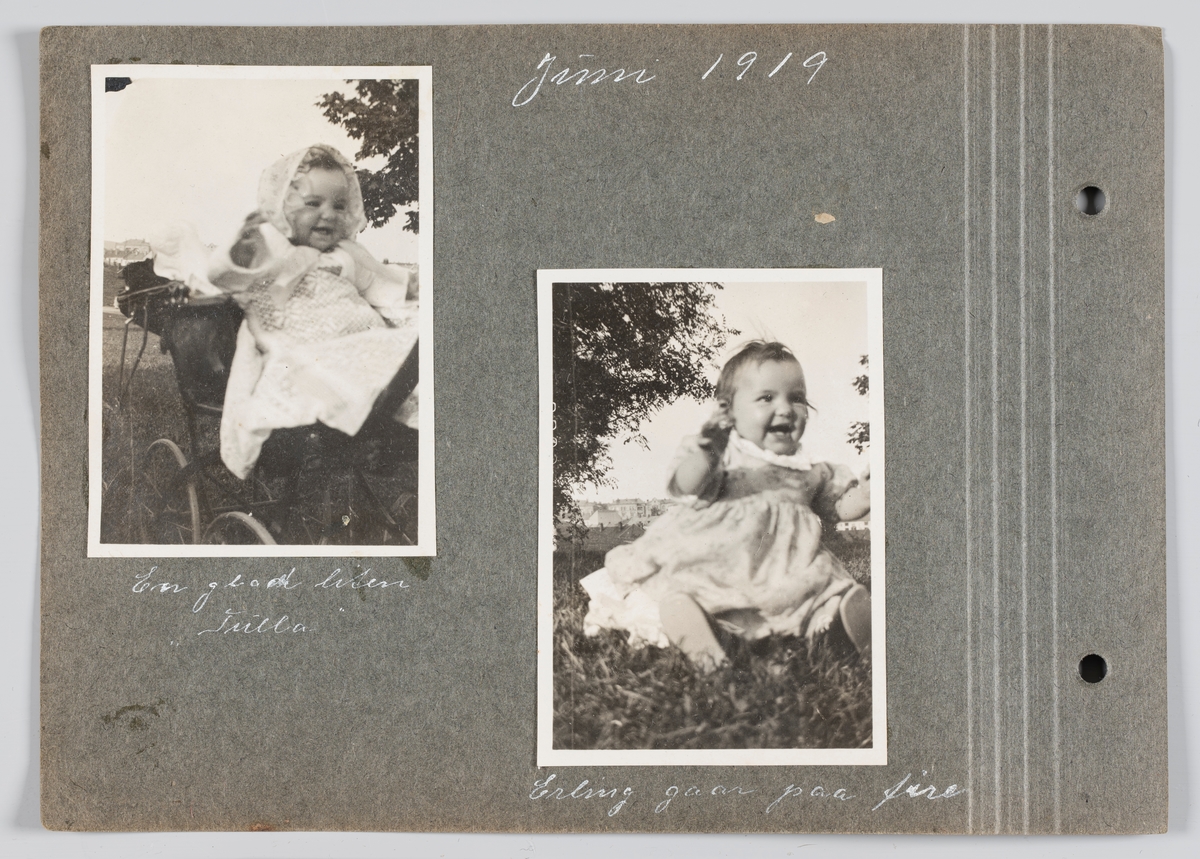 Begge bilder: Vera Holck f.Michelsen i Frognerparken, juni 1919.