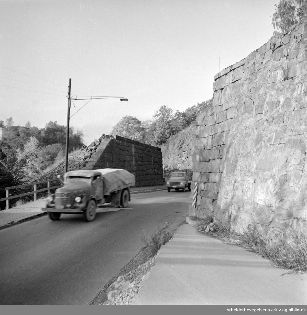 Mosseveien ved Bekkelaget. 1958
