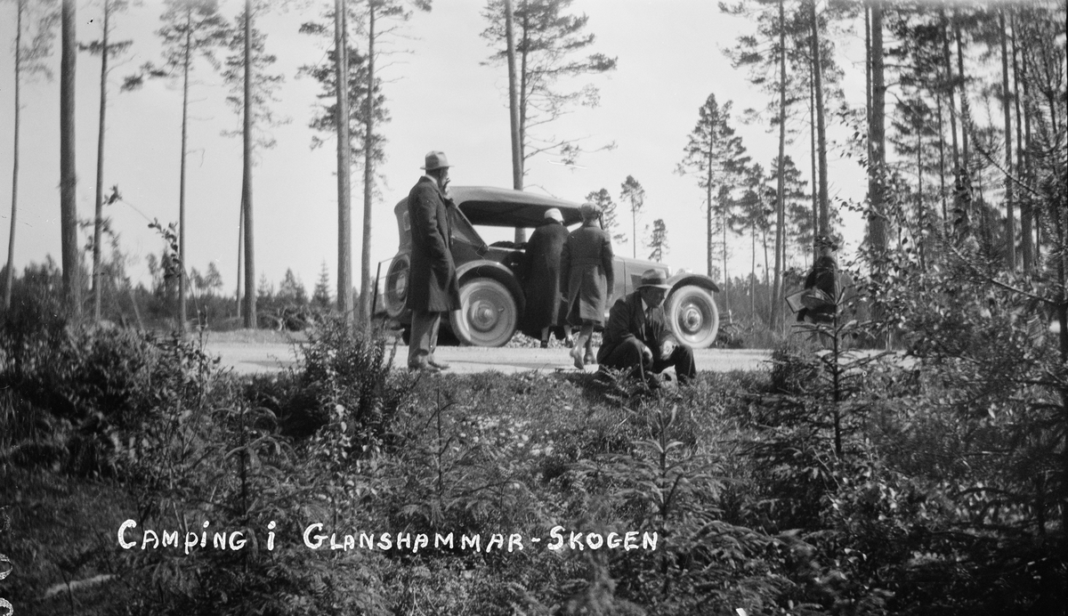 Bilsemester 1928 - camping i Glanshammarskogen, Närke