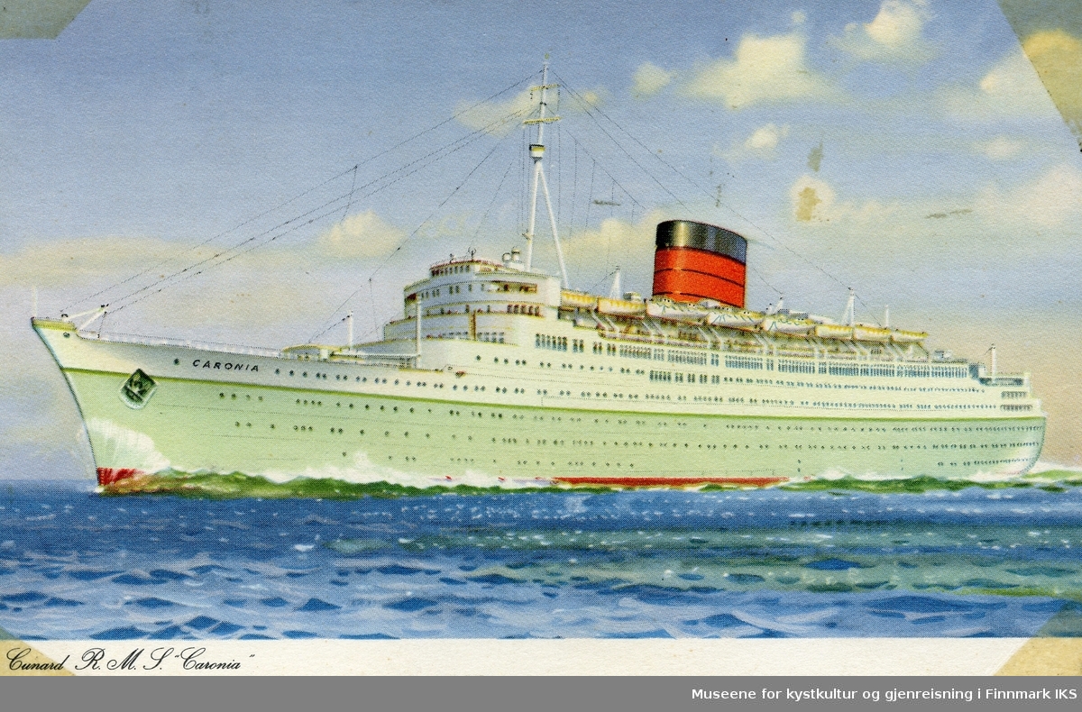 Postkort. Dampskipet RMS 'Caronia'.