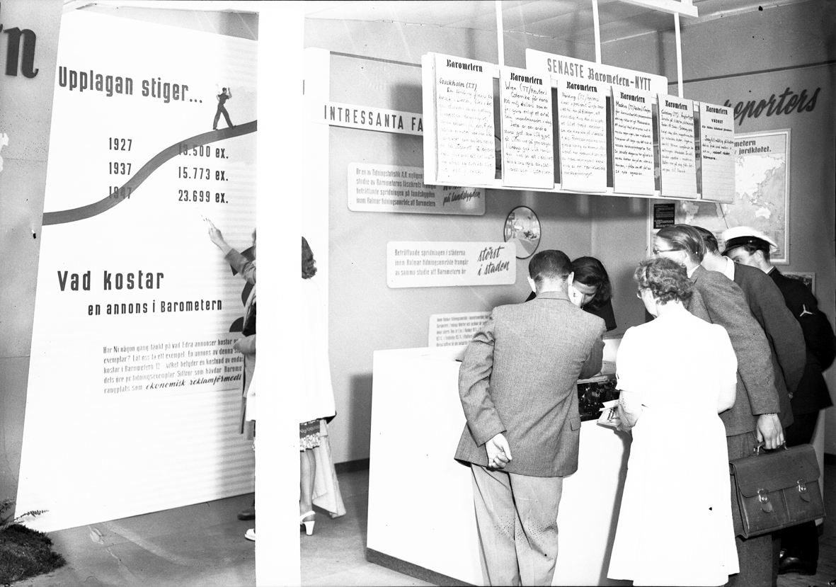 Hantverksutställningen 1947 i Kalmar. Paviljongen för tidningen Barometern, Kalmar.
