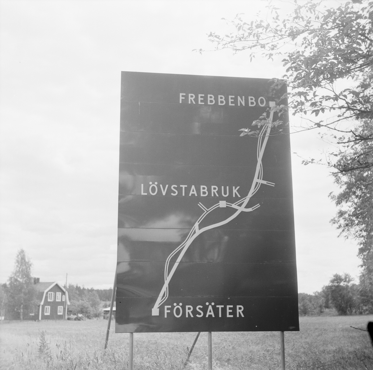 Ny väg mot Öregrund, Uppland 1971