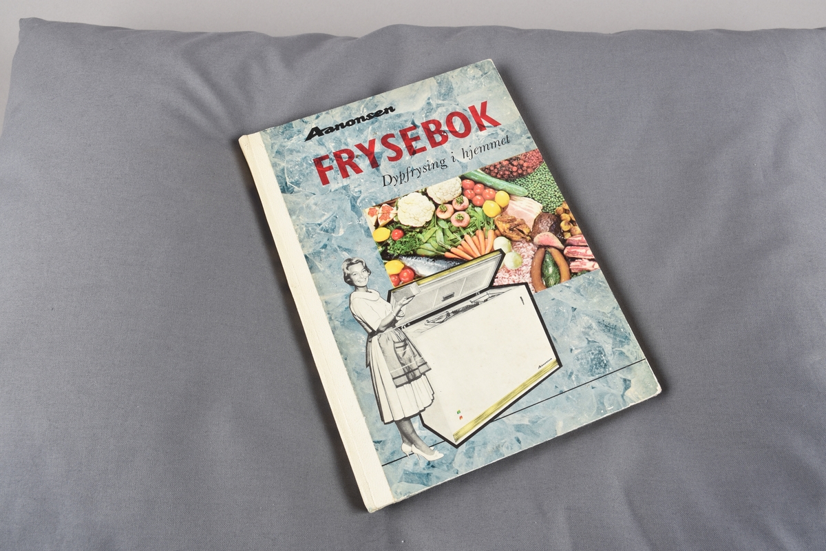 Innbunde bok om frysing av matvarer, gjeve ut av produsent av fryseboksar/fryseskap. Boka har shirts i ryggen og har fargebruk i tekst og bilete. Tema er generelt om frysing av matvarer, pakkemateriale og frysing av ulike matvareslag.