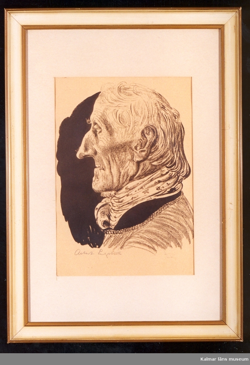 Porträtt av en gammal man, i profil.