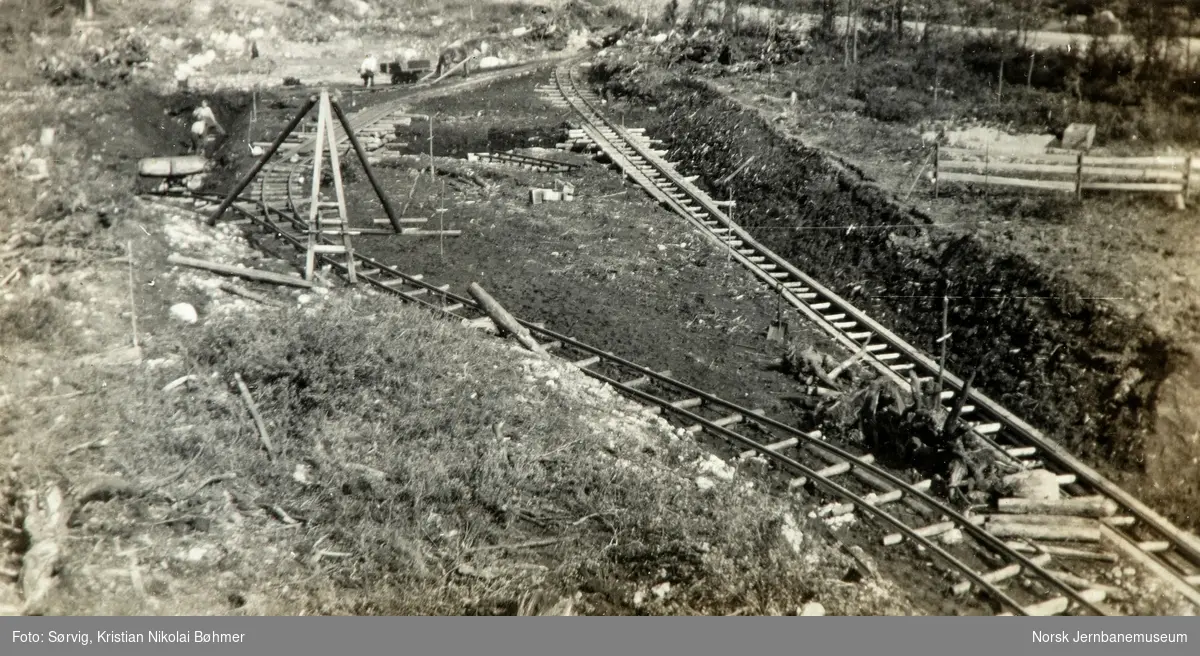 Fra byggingen av Sørlandsbanen.