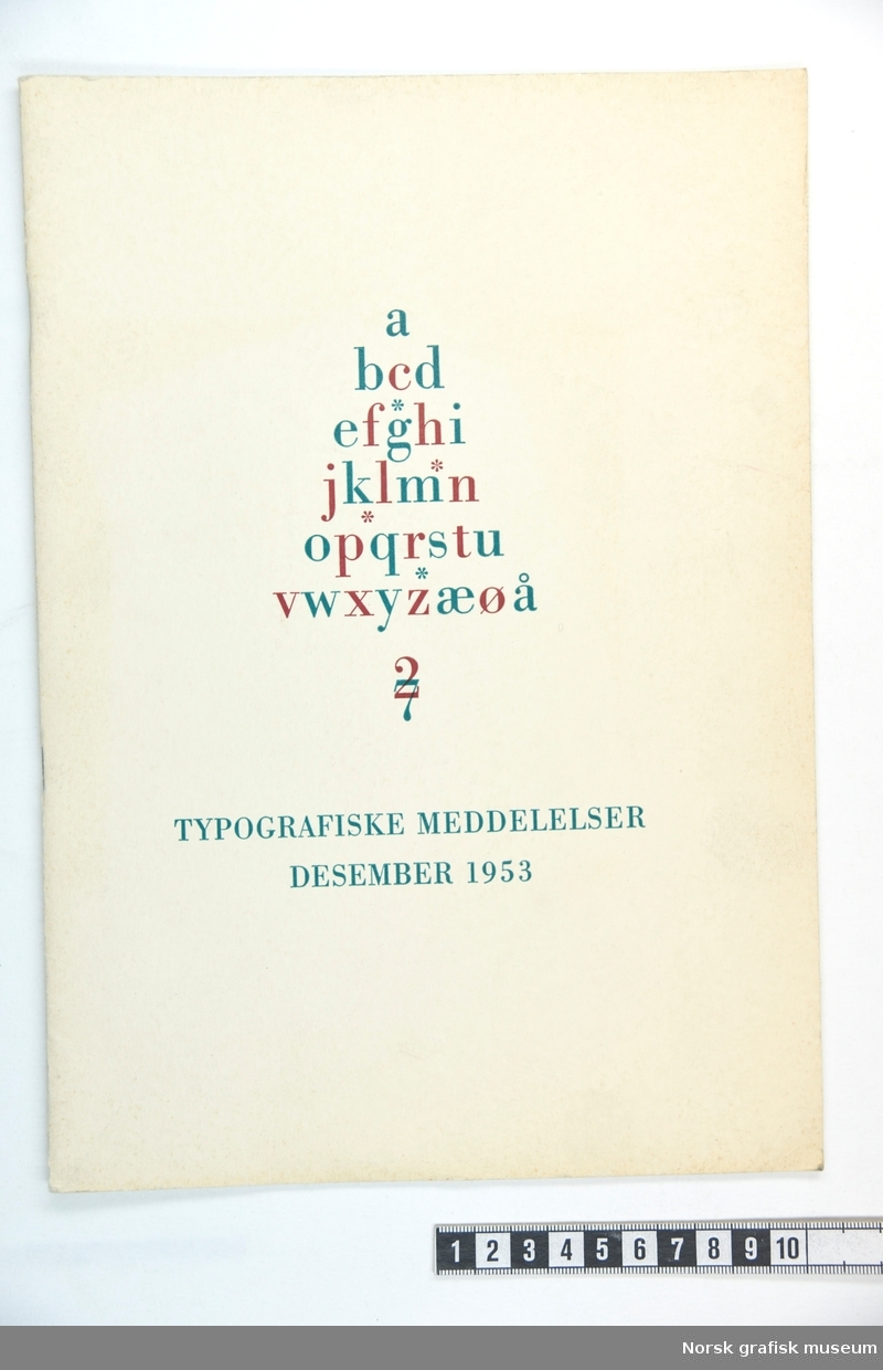 Et eksemplar av Den typografiske forenings tidsskrift "Typografiske meddelelser",