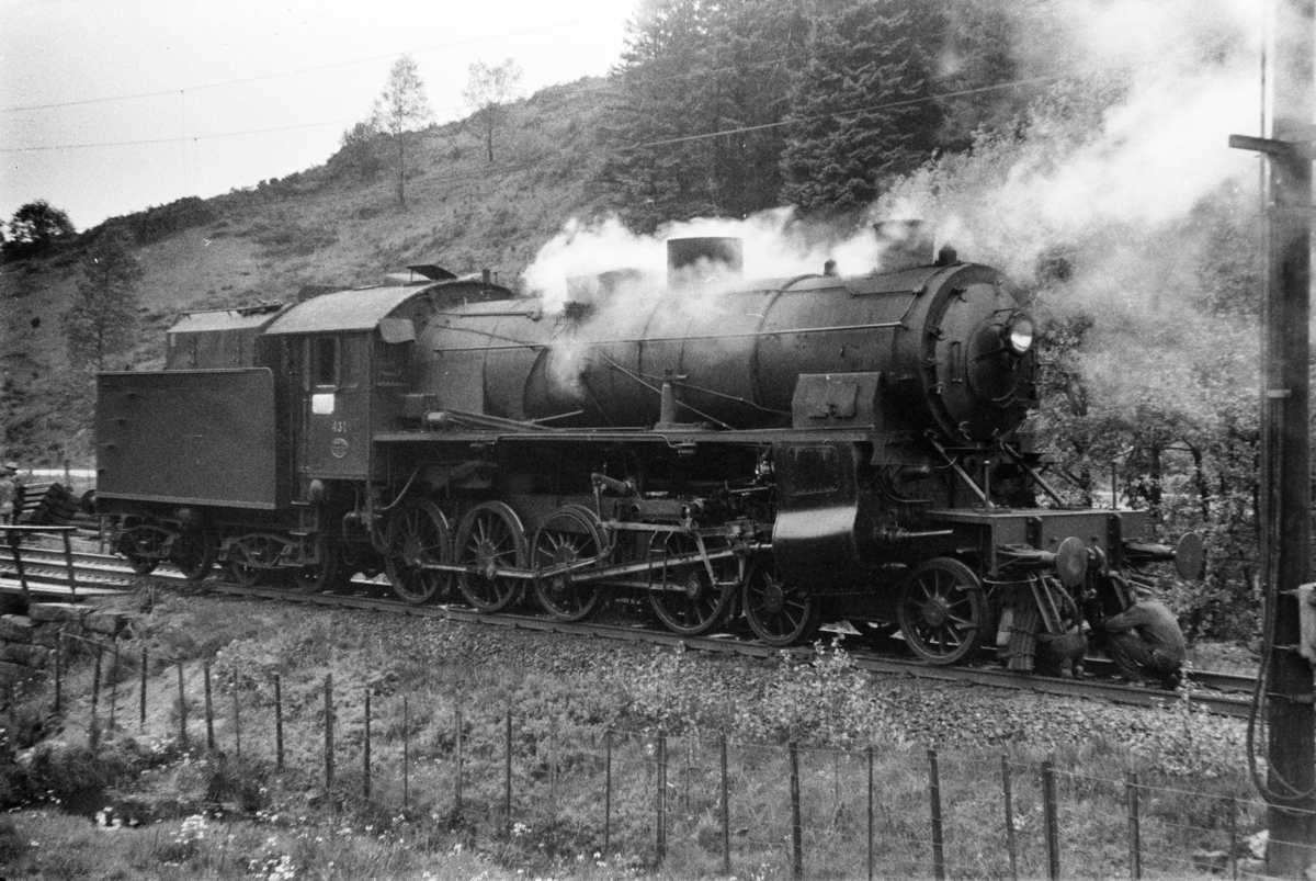 Damplokomotiv type 31b nr. 431 på Midttun holdeplass.