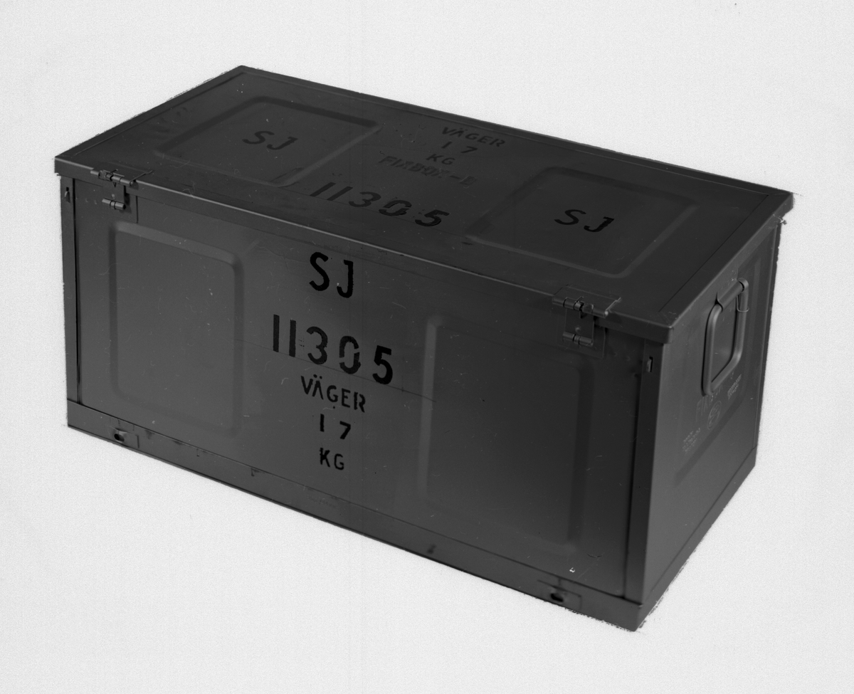 Statens Järnvägar, SJ 11305. Hopfällbar låda. Fixbox väger 17 kg.