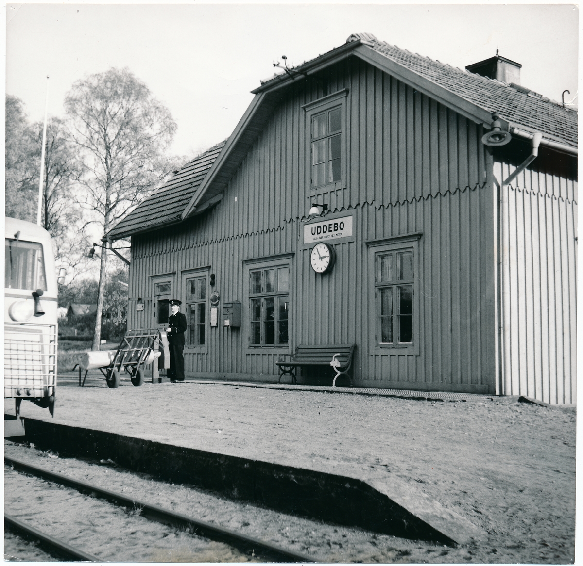 Uddebo station, konduktör Sten Järneberg, nedläggning av Falkenberg-Limmared 1/11 1959-16/12 1960