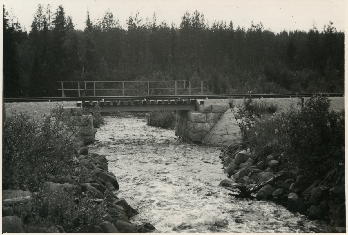 Järnvägsbro över Kvarnbäcken.
Järnvägen som går genom Jokkmokks område sträcker sig över många vattendrag, bäckar, åar och älvar. Broarna som byggdes över de anpassades till terrängen. De var framförallt funktionella men, deras utseende gick från väldigt enkla, grovhuggna till sublima, estetiskt utformade valvbroar.