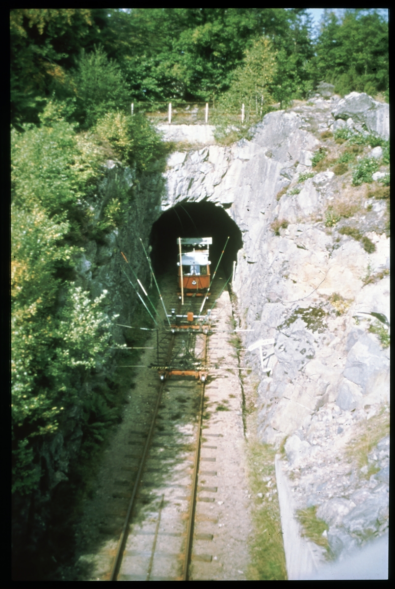 Mätvagn"FOMUL" för inmätning av det fria rummet i tunnel.