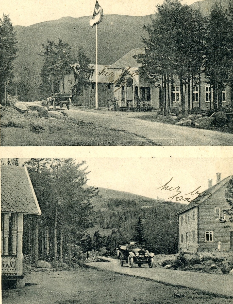 Gol Sentrum i 1920 åra.På nedre bilde er Solstad hotel til h.