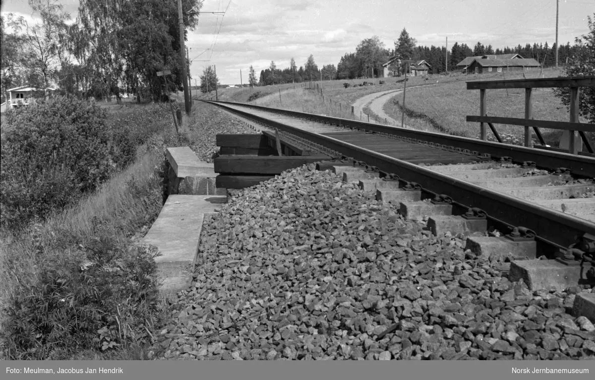 Fra en befaring mellom Haga og Årnes på Kongsvingerbanen i forbindelse med planlegging av helsveising av sporet. Her ved km 51,05.