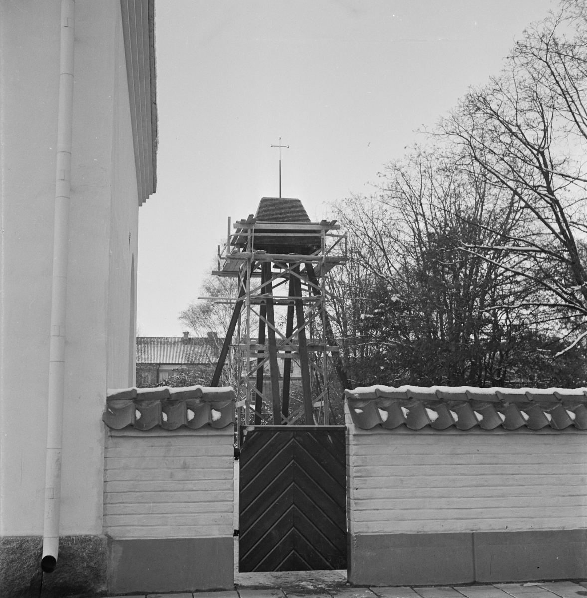 Vindhemskyrkan, invigning av klockstapeln, Uppsala, november 1955