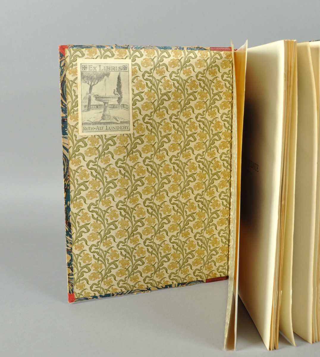 Bok i stort format med skinnrygg. Illustrert av Marstrand, Goya og Daumier.