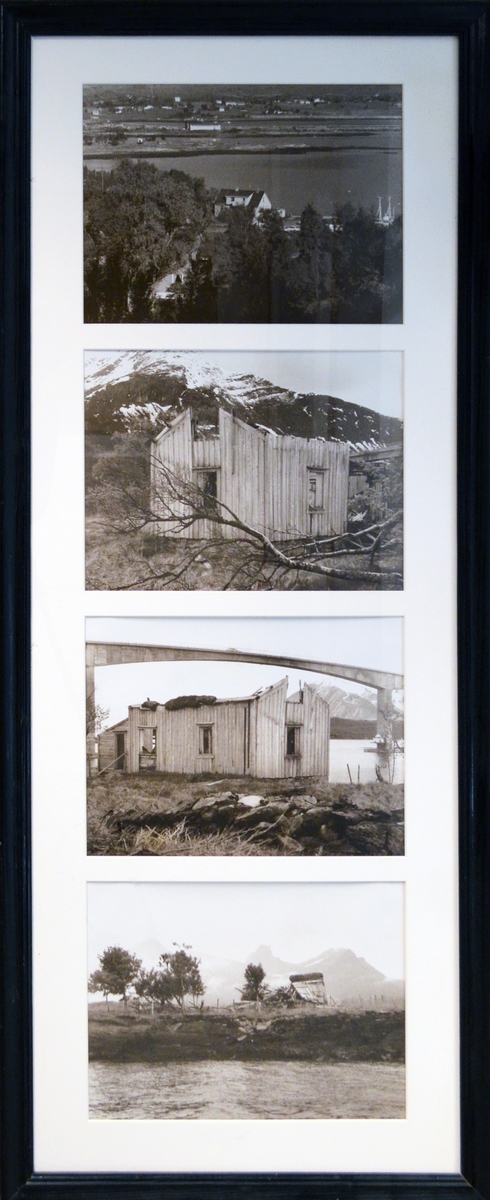 Fotografiene er tatt på stedet der tømmeret i intallasjonen er hentet fra. Enkelte er også tatt av inskripsjoner i tømmerveggen.