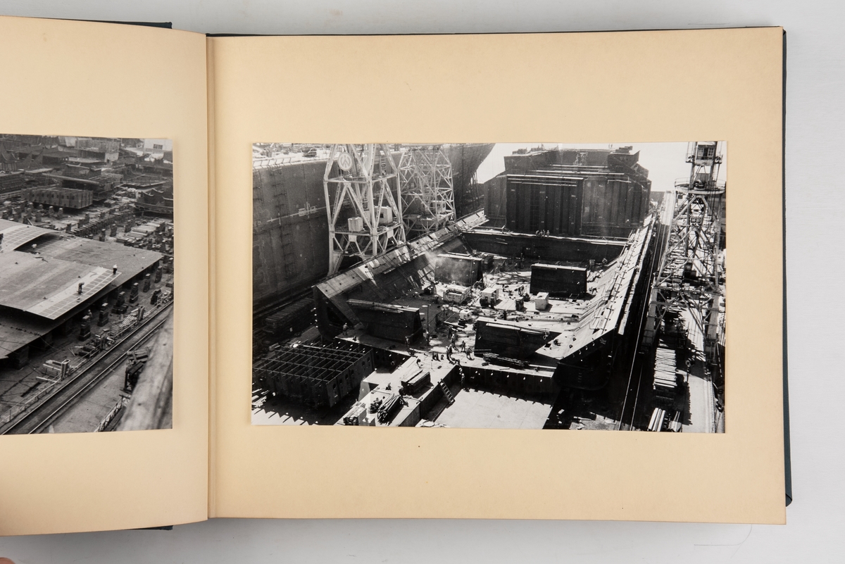 Album med fotografier fra byggingen og leveringen av motorskipet 'Teheran'.